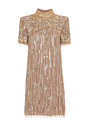 Jenny Packham Snapdragon sequin-embellished mini dress - Neutrals