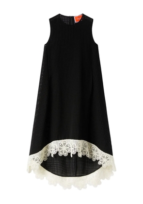 La DoubleJ La Scala lace-embroidered sleeveless midi dress - Black
