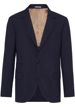 Brunello Cucinelli single-breasted virgin-wool blazer - Blue