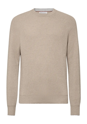 Brunello Cucinelli ribbed-knit cashmere jumper - Neutrals