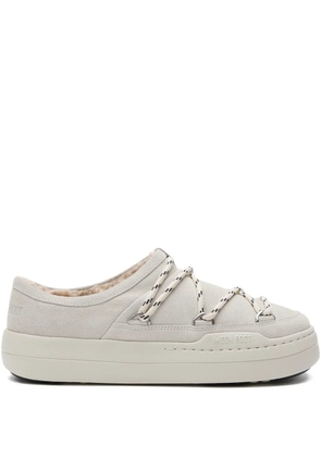 Moon Boot Park lace-up shearling slip-ons - Grey