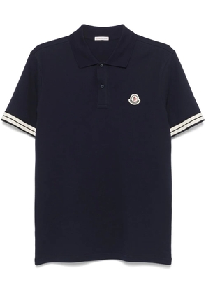 Moncler logo-patch piqué polo shirt - Blue
