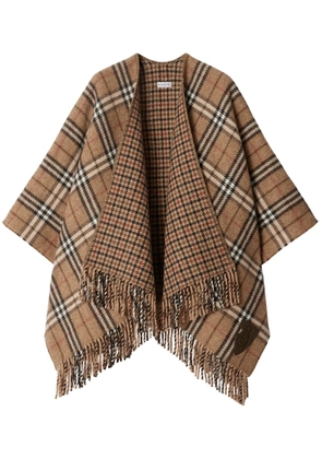 Burberry checked reversible cape - Brown