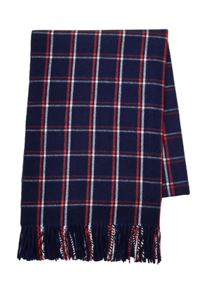 Undercover checked fringed scarf - Blue