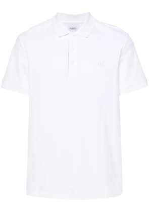 Burberry logo-embroidered polo shirt - White