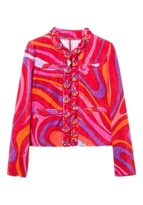 PUCCI swirl-print ruffled jacket - Red