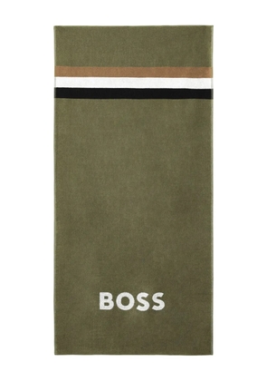 BOSS logo-embroidered beach towel - Green