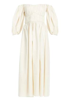 VASILIKI ruched maxi dress - Neutrals