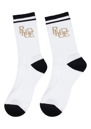 RHUDE logo-embroidered socks - White