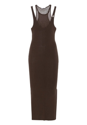 Patrizia Pepe knitted midi dress - Brown