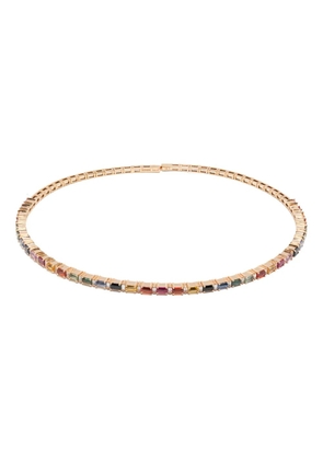 Suzanne Kalan 18K yellow gold rainbow sapphire choker
