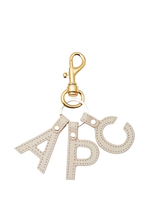 A.P.C. Letter leather keyring - Neutrals