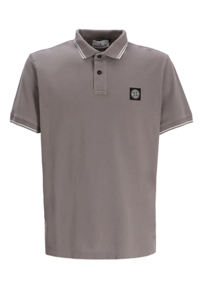 Stone Island logo-patch cotton polo shirt - Brown