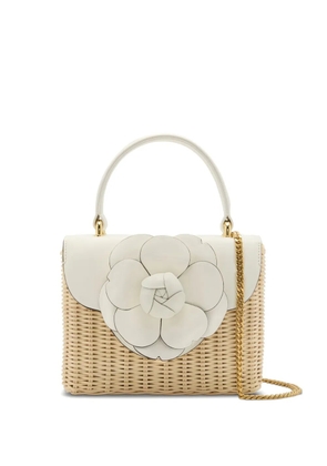 Oscar de la Renta flower-appliqué tote bag - White