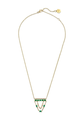 SHAY 18K yellow gold cascade emerald and diamond necklace