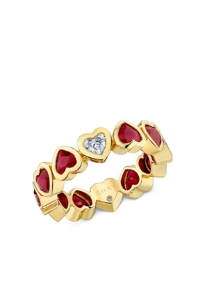 SHAY 18K yellow gold heart ruby and diamond ring
