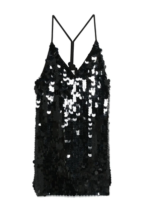 P.A.R.O.S.H. sequin spaghetti-strap dress - Black