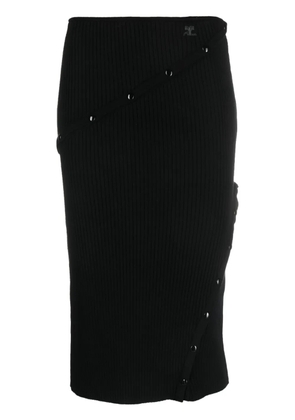 Courrèges detachable-panel high-waist skirt - Black