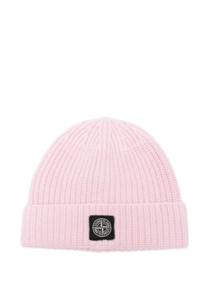 Stone Island logo-patch beanie - Pink
