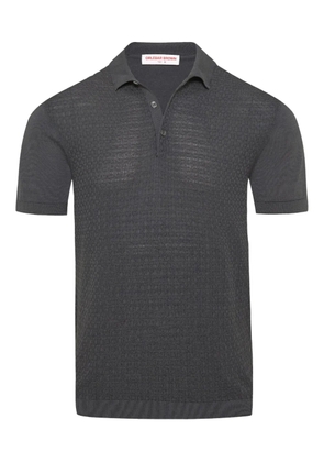 Orlebar Brown Burnham textured silk-cotton polo shirt - Grey