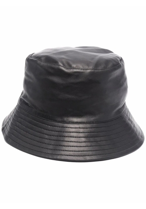 Yves Salomon leather bucket hat - Black