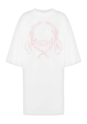 Moschino logo-embroidered mini dress - White