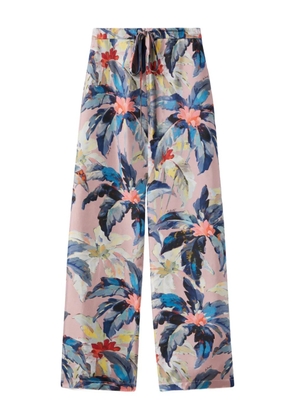 La DoubleJ floral-print wide-leg trousers - Pink