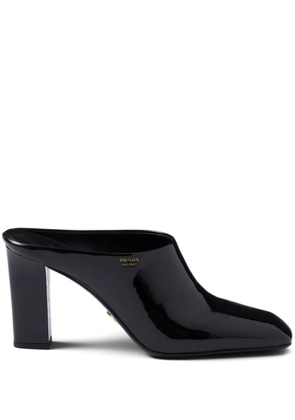 Prada 85mm patent-leather mules - Black