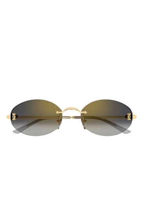 Cartier Eyewear logo-detail round-frame sunglasses - Gold