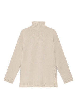 MALIPARMI roll-neck side-slit sweater - Neutrals