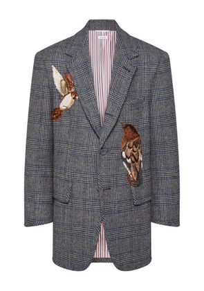 Thom Browne Bird-appliqué hunting tweed blazer - Grey
