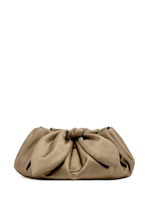 Oscar de la Renta satin clutch bag - Brown