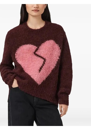 AllSaints Luvheart heart-intarsia sweater - Red