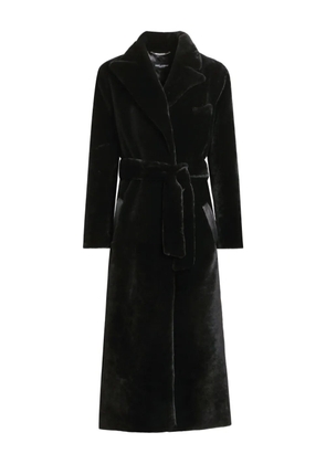 Dolce & Gabbana single-breasted shearling coat - Black