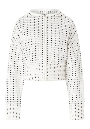 Genny hook-front hoodie - White