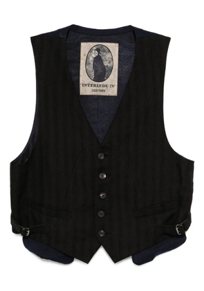 Ziggy Chen striped waistcoat - Black