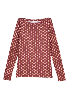MALIPARMI geometric-print boat-neck top - Red
