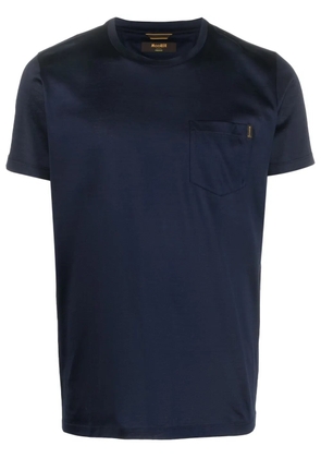 Moorer satin crew-neck cotton T-shirt - Blue