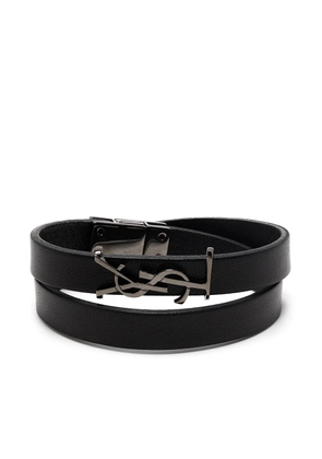 Saint Laurent Opyum logo plaque bracelet - Black