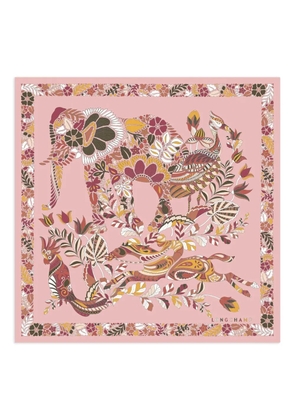 Longchamp Forêt silk scarf - Pink