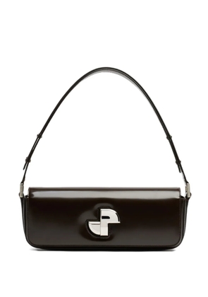 Patou Le Lock leather shoulder bag - Brown