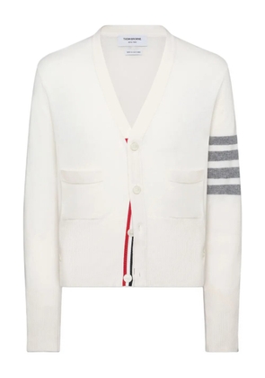 Thom Browne four-bar V-neck cardigan - 100 WHITE