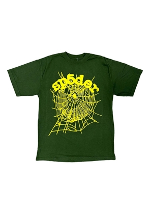 SP5DER spider web-print T-shirt - Green