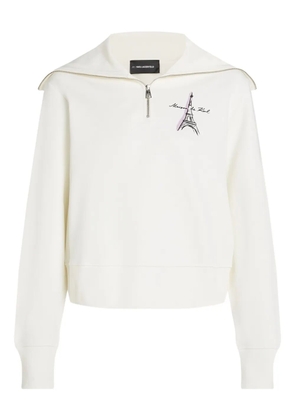 Karl Lagerfeld Eiffel Tower half-zip sweatshirt - White