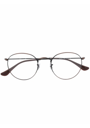 Ray-Ban matte-effect round-frame glasses - Brown