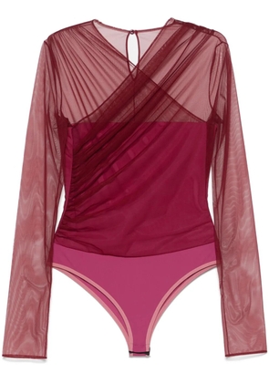 Nensi Dojaka tulle bodysuit - Red