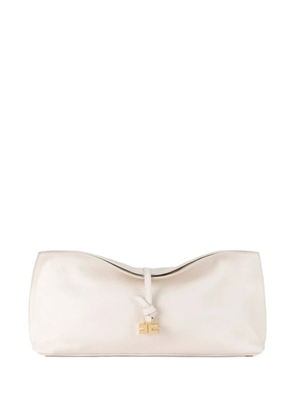 Elisabetta Franchi Boulevard leather tie-fastening clutch - Neutrals