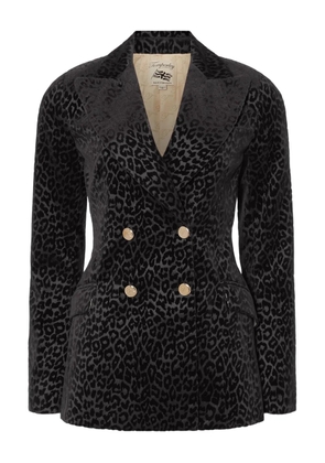 Temperley London leopard-pattern double-breasted blazer - Black