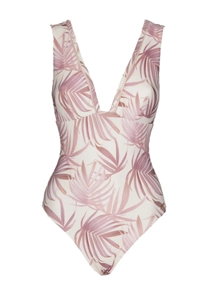Caha Capo Dubai Madison palm-print swimsuit - White