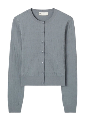 Tory Burch monogram-jacquard cardigan - Grey